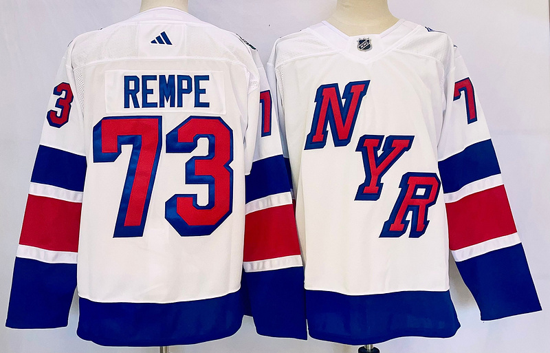 Men's New York Rangers Matt Rempe #73 White jersey